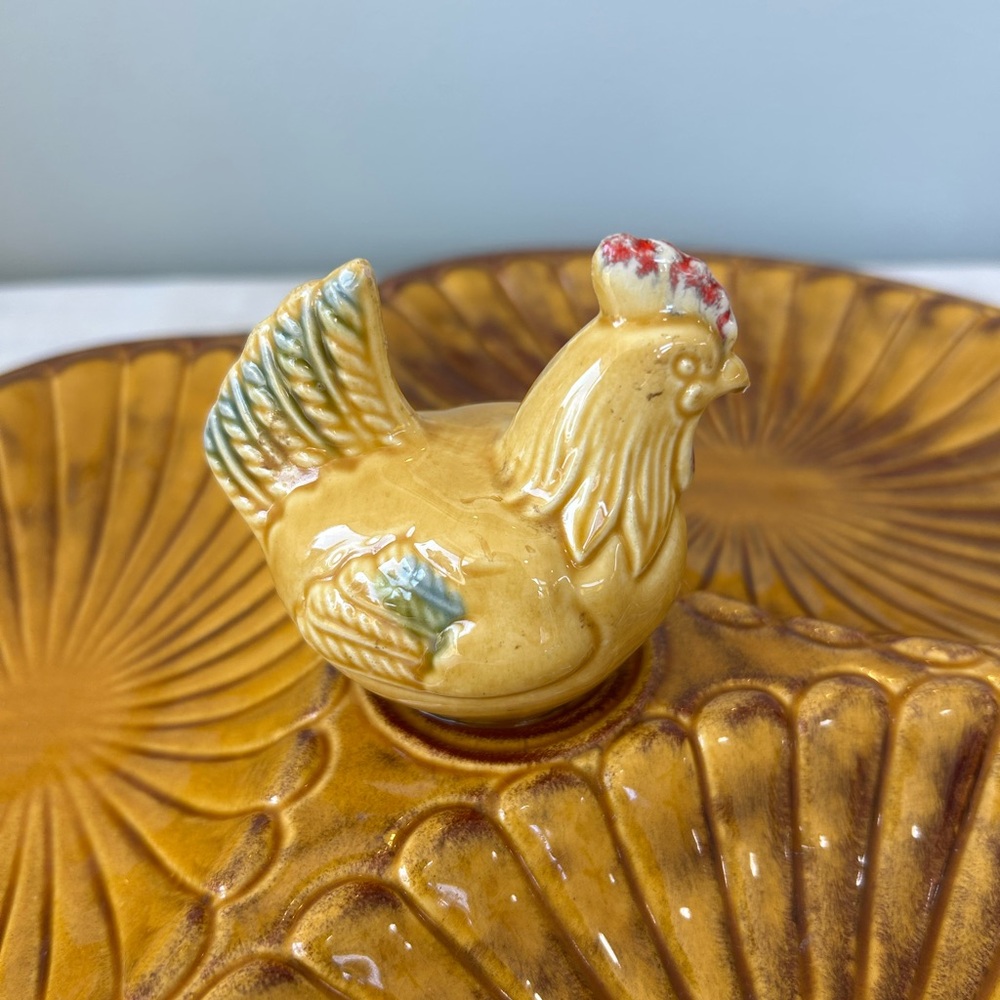 Vintage California Rooster Divided Dish